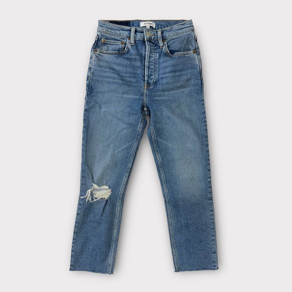 RE/DONE 90s High-Rise Ankle Crop in Medium Worn 31 Size 26 - Picture 2 of 10